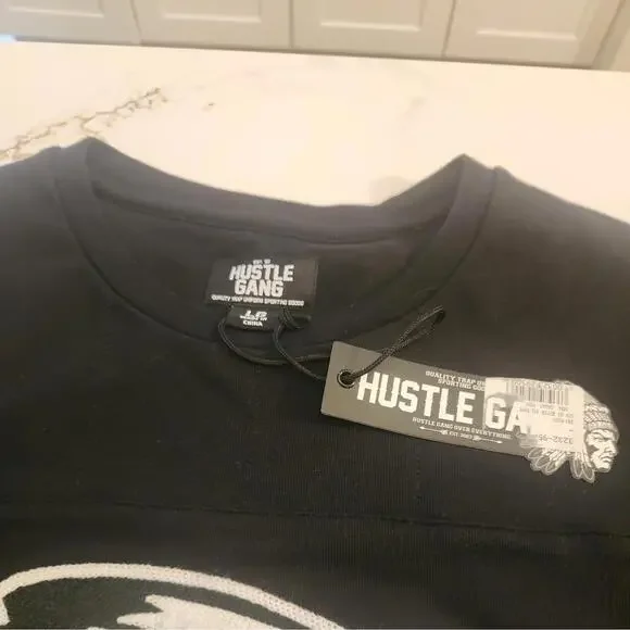Hustle Gang Mens Large Black Shirt Quality  Uniform Long Sleeve Sporting Goods - Picture 3 of 12